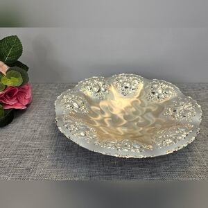 Vintage Silver Plated Fruit Bowl‎ With Harvest Fruits Edges Quist Germany